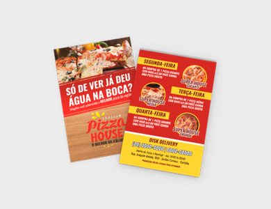 Folder Couchê 120g Verniz Total Frente e Verso 10x14cm - 4x1 - 1000 unid